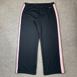 Y2K Nike Athletic Pants Womens Size Medium Black Pink Cropped